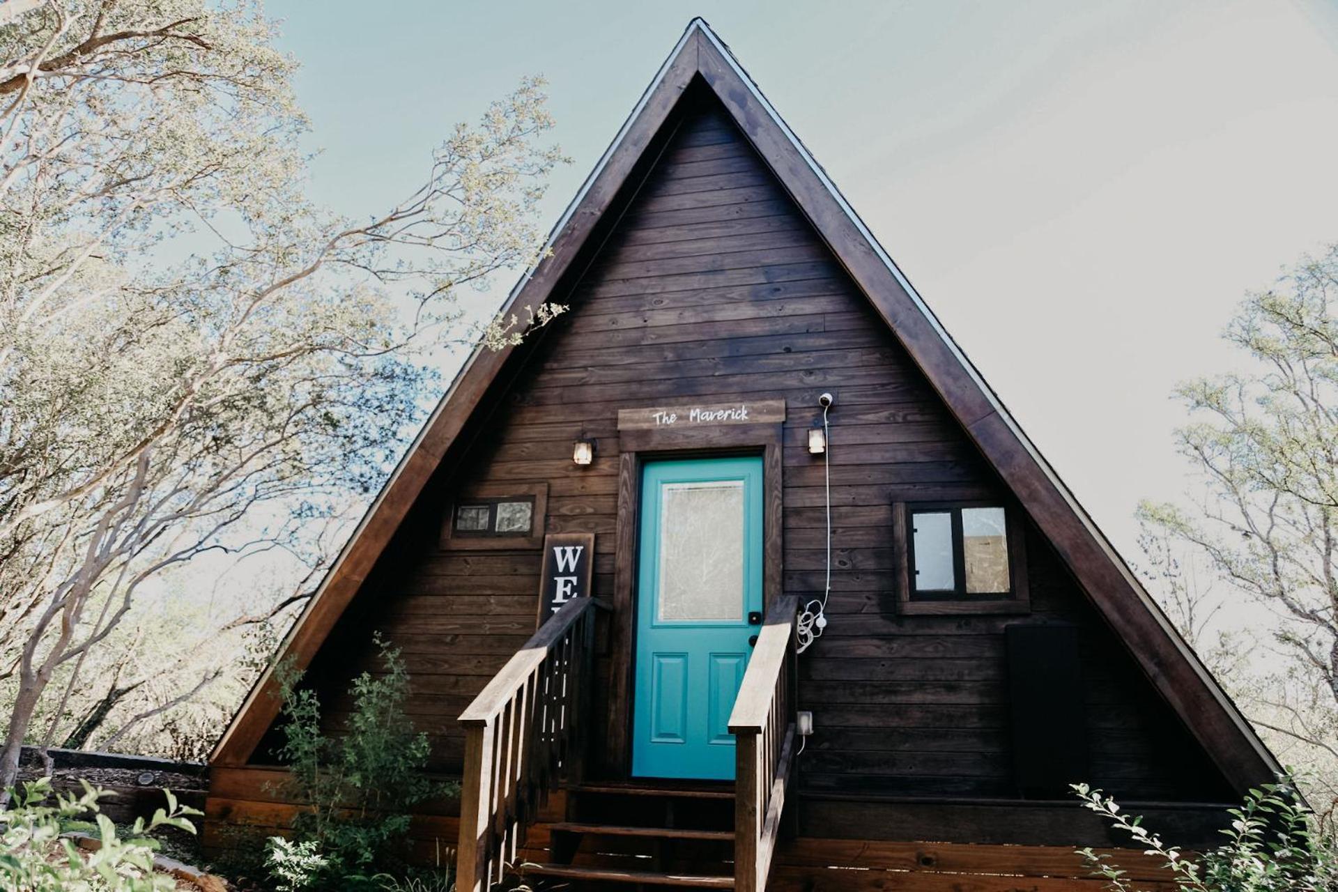 The Maverick: A-Frame W/ Hammock And Tree Top View 뉴 브라운펠스 외부 사진
